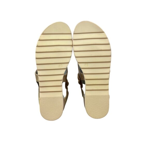 Womens Brown Zipper Back With Toe Loop & Rope Detail Ankle Sandals Size 42 - Picture 7 of 7